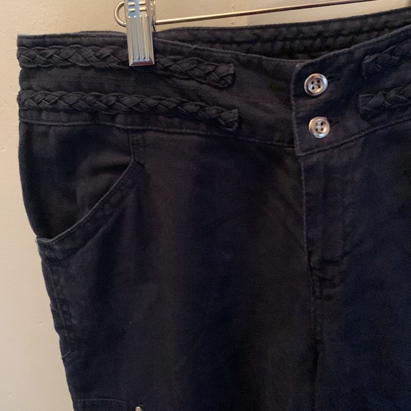 INC International Concept Navy Linen Cargo Pants size 10 Lots of details - Picture 8 of 11